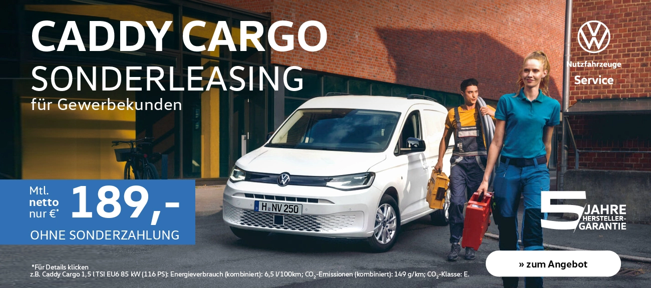VW Caddy Cargo für Gewerbekunden